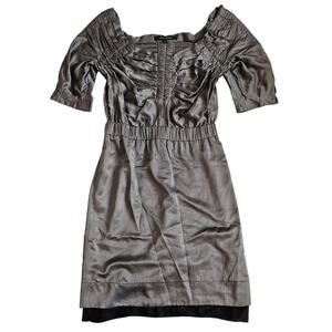 Marc Jacobs Designer Satin Mini Dress Gray Subversive- Size 4